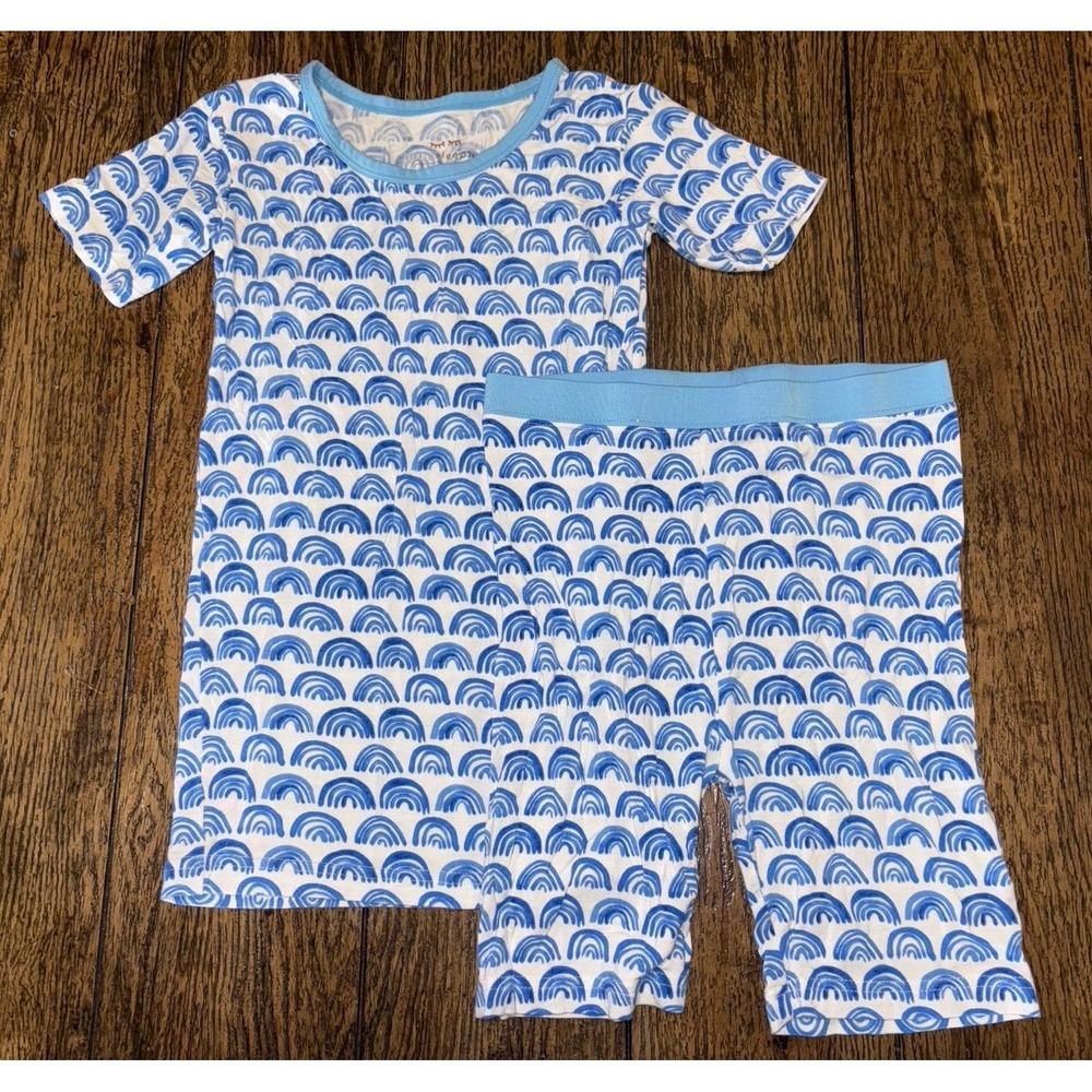 Little sleepies blue rainbow shorts set 9/10